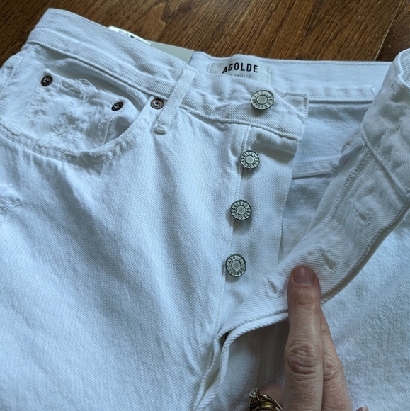 AGOLDE white 90s mid rise loose fit jeans denim 26 - Picture 3 of 14